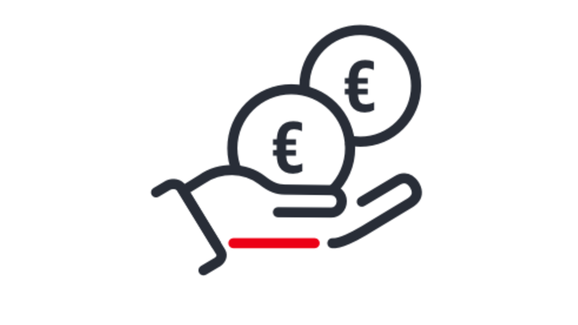 Hand hält Geld Icon