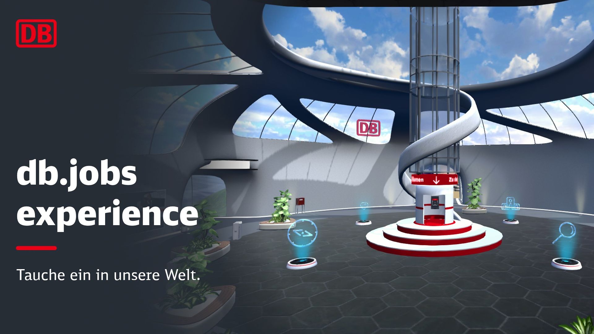 db.jobs experience: Tauche ein in unsere Welt. Blick in die virtuelle 3D-Halle